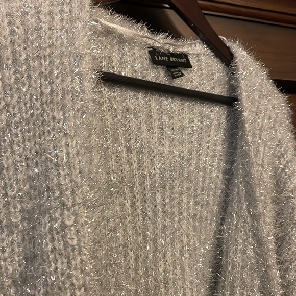 NWOT Silver sparkle Lane Bryant sweater - Picture 2 of 3